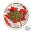 Image 1 : 2016 Canada $5 Coloured Flag with Gold Plating 1oz Fine Silver Maple (Tax Exempt)