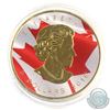 Image 2 : 2016 Canada $5 Coloured Flag with Gold Plating 1oz Fine Silver Maple (Tax Exempt)