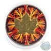 Image 1 : 2016 Canada $5 Coloured Orange & Red kaleidoscope with Gold Plating 1oz Fine Silver Maple (Tax Exemp