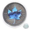Image 1 : 2015 Canada $5 Coloured 'Dolphins'' Antique Finish 1oz Fine Silver Maple (Tax Exempt)