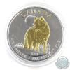 Image 1 : 2011 Canada $5 Gilded Wolf 1oz Fine Silver Maple (Tax Exempt)