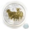 Image 1 : 2015 Australia $1 Gilded Year of the Goat 1oz Fine Silver Coin (Tax Exempt)