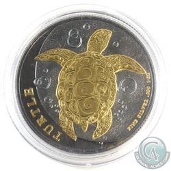 2015 Niue $2 Gilded Taku Turtle with Ruthenium Finish 1oz Fine Silver Coin (Tax Exempt)