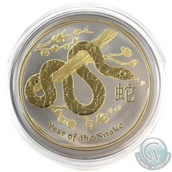 2013 Australia $1 Gilded Year of the Snake with Ruthenium Finish 1oz Fine Silver Coin (Tax Exempt)