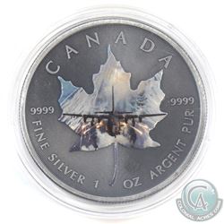 2015 Canada $5 Coloured 'Fighter Jet' Antique Finish 1oz Fine Silver Maple (Tax Exempt)