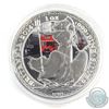 Image 1 : 2014 Great Britain 2-pound Coloured Double Decker Bus 1oz Fine Silver Britannia (Tax Exempt)