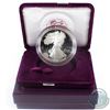 Image 1 : 1990  American Eagle 1oz Fine Silver Proof Coin with Display Box and Certificate of Authenticity (Ta