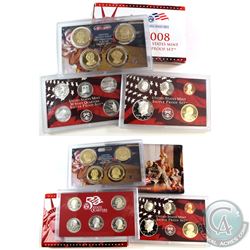 2007 & 2008 United States Mint silver proof 14-coin set with box and coa (coins are toned and packag