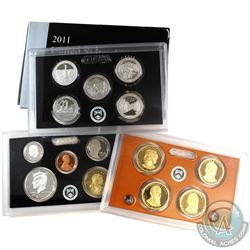 2011 United States mint silver proof 14-coin set with box and coa (some coins are lightly toned, and