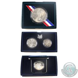 Lot of 3x United States Commemorative Silver coins: 1991 Korean War Memorial Uncirculated silver dol