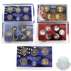 Estate lot of 5x  USA commemorative Statehood 25-cent & Presidential Dollar sets: 2x 2001 proof sets