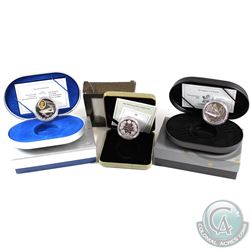 RCM Lot: 3x Canada Fine silver coins: 1911-2001 Proof Sterling Silver Dollar ( worn outer box and ca