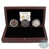 Image 1 : 2015 Canada $25 Singing Moon Mask Fine Silver 3-coin Set (Tax Exempt)  Please note outer box contain