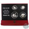 Image 1 : 2005 Canada Fractional The Lynx .9999 Fine Silver 4-coin Set (TAX Exempt) Outer sleeve is lightly wo