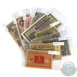 Lot of 1914-1948 Banknotes from Germany - All Notes are Different. 10pcs