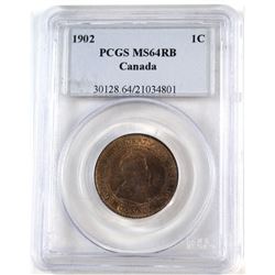 1902 Canada 1-cent PCGS Certified MS-64 RB