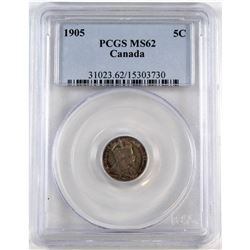 1905 Canada 5-cent PCGS Certified MS-62