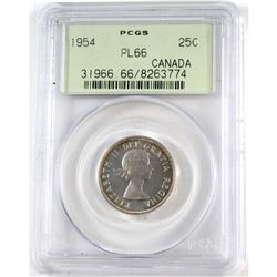 1954 Canada 25-cent PCGS Certified PL-66