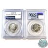 Image 2 : 1937 & 1947 Maple Leaf Canada 25-cent PCGS Certified MS-64. 2pcs