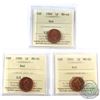 Image 1 : 1998, 1999, 2001 Canada 1-cent ICCS Certified MS-65 Red. 3pcs.