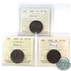 Image 1 : 1886 Canada 1-cent Obverse 1 ICCS Certified VF-30, 1894 1-cent Thick 4 VF-20 & 1896 1-cent Far 6 VF-