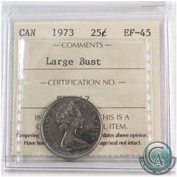 1973 Canada 25-cent Large Bust ICCS Certified EF-45