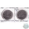 Image 1 : Estate Lot of 2x 1968 Canada Nickel Dollars. One has Double Die Reverse and the other has Doubled Ho