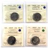 Image 1 : 4x 2005P Canada 25-cent ICCS Certified - 2005P Veterans, 2005P Canada Day MS-67 NBU, 2005P Saskatche