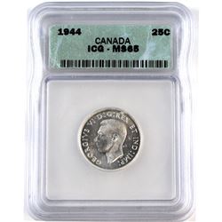 1944 Canada 25-cent ICG Certified MS-65