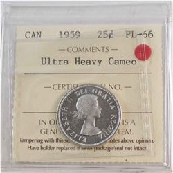 25-cent 1959 ICCS Certified PL-66 Ultra Heavy Cameo
