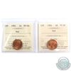 Image 1 : 1982 & 1984 Canada 1-cent ICCS Certified MS-66. 2pcs
