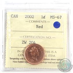 2002 Canada 1-cent ICCS Certified MS-67