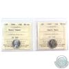 Image 1 : 1964 Heavy Cameo & 1969 Small Date Canada 10-cent ICCS Certifed MS-66. 2pcs