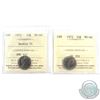 Image 1 : 1971 Double 71 & 1972 Canada 10-cent ICCS Certified MS-66. 2pcs