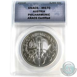 2010 Austria 1,5 Euro Philharmonic ANACS Certified MS-70 (Tax Exempt)