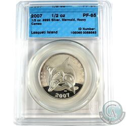 2007 Lasqueti Island 1/2oz Mermaid CCCS Certified PF-65 Heavy Cameo (Tax Exempt)