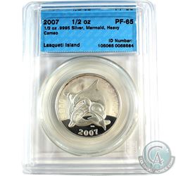 2007 Lasqueti Island 1/2oz Mermaid CCCS Certified PF-65 Heavy Cameo (Tax Exempt)