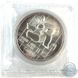 1989 China 10Yn Panda 1oz Fine Silver Coin (Tax Exempt) Toned.