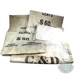 Estate Lot of 4x Royal Canadian Mint & Bank Burlap Bags. 4pcs.