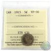 Image 1 : 1915 Canada 5-cent ICCS Certified VF-30.