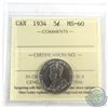 Image 1 : 1934 Canada 5-cent ICCS Certified MS-60.