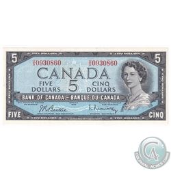 1954 Bank of Canada $5 Beattie-Rasminsky, U/S0930860 AU-UNC.