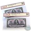 Image 1 : Pair of 1937 Bank of Canada $10 BCS Certified VF-30 Banknotes. You will receive a BC-24b, Gordon-Tow