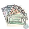 Image 1 : Lot of 1954 Bank of Canada $1, $2, $5, $10 Banknote Collection.  You will receive 2x $1, 3x $2, 1x $