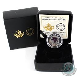 2014 $5 Flowers in Canada - Poinsettia Fine Silver & Niobium Coin (Sleeve lightly bent). (TAX Exempt