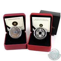2007 Canada $8 Fine Silver Chinese Square Hole Coin & 2010 Canada $8 Maple of Strength Sterling Silv