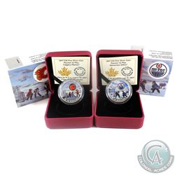 2017 Canada $10 Passion to Play - Calgary Flames & Edmonton Oilers Fine Silver Coins (Tax Exempt) Wr