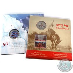 2012 Canada 25-cent Calgary Stampede & Canadian Coast Guard Set. 2pcs