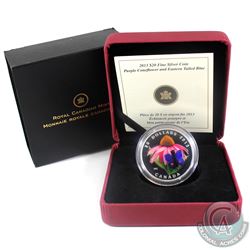 2013 Canada $20 Purple Coneflower & Eastern Tailed Blue Butterfly Fine Silver Coin (Tax Exempt)