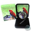 Image 1 : 2014 Cook Islands $5 3D World Of Parrots- Crimson Rosella Sterling Silver Coin.